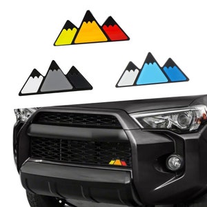 Tri-color Snow Mountain Grille Badge Emblem Decoration, Toyota Tacoma 4Runner Tundra Sequoia Rav4 Highlander Accessories, Truck Lover Gift