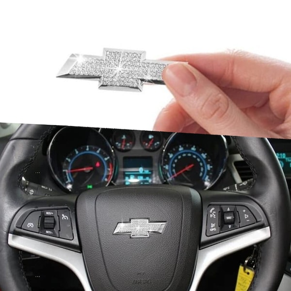 1Pcs* Steering Wheel Bowtie Emblem Overlay Fit for Equinox Malibu Cruze Blazer Silverado Suburban