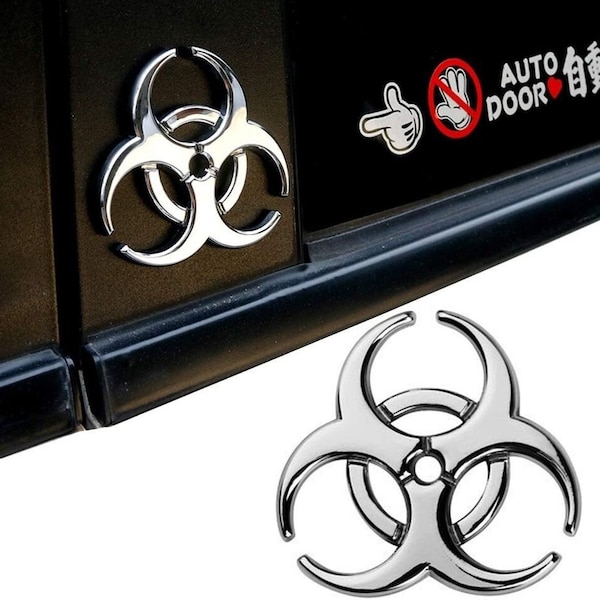 3D Metal Umbrella Corporation Biohazard Symbol Emblem Decal for Car Fender Side Door Tailgate