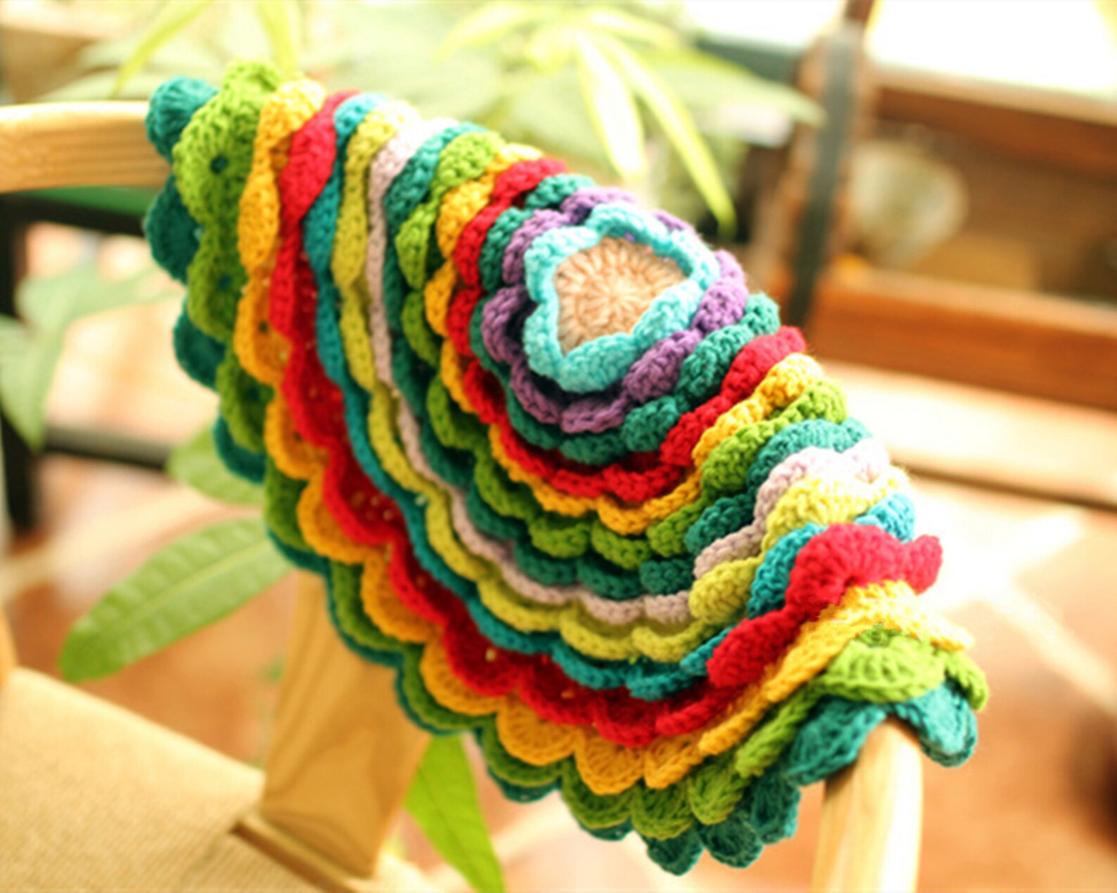 Crochet Round Chair Pad Cushion for Chair or Stool Etsy