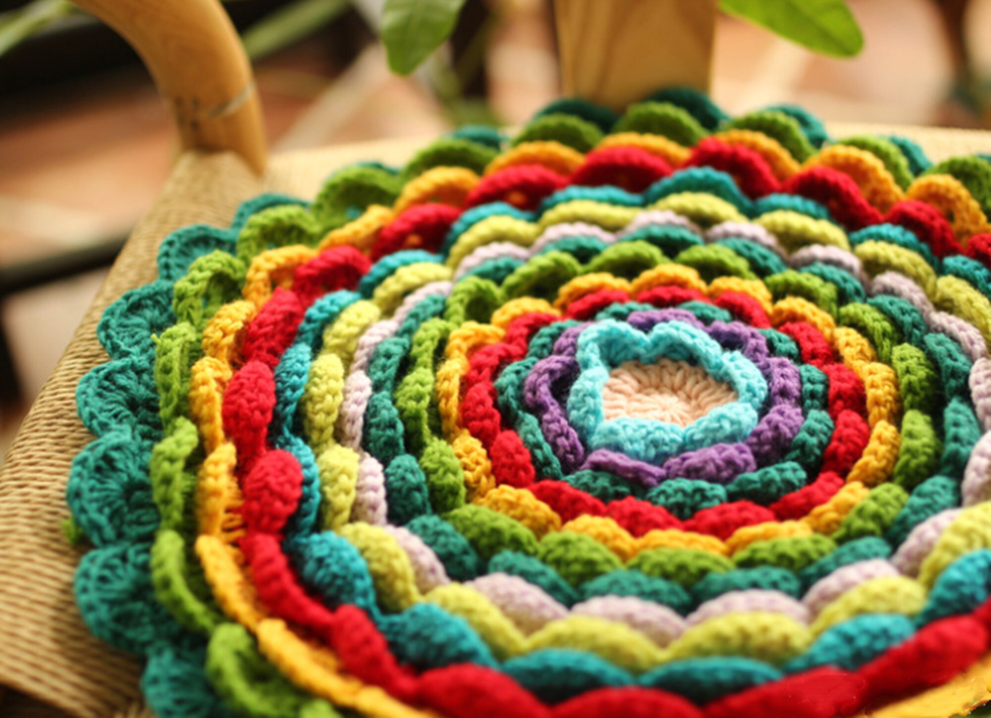 Crochet Round Chair Pad Cushion for Chair or Stool Etsy