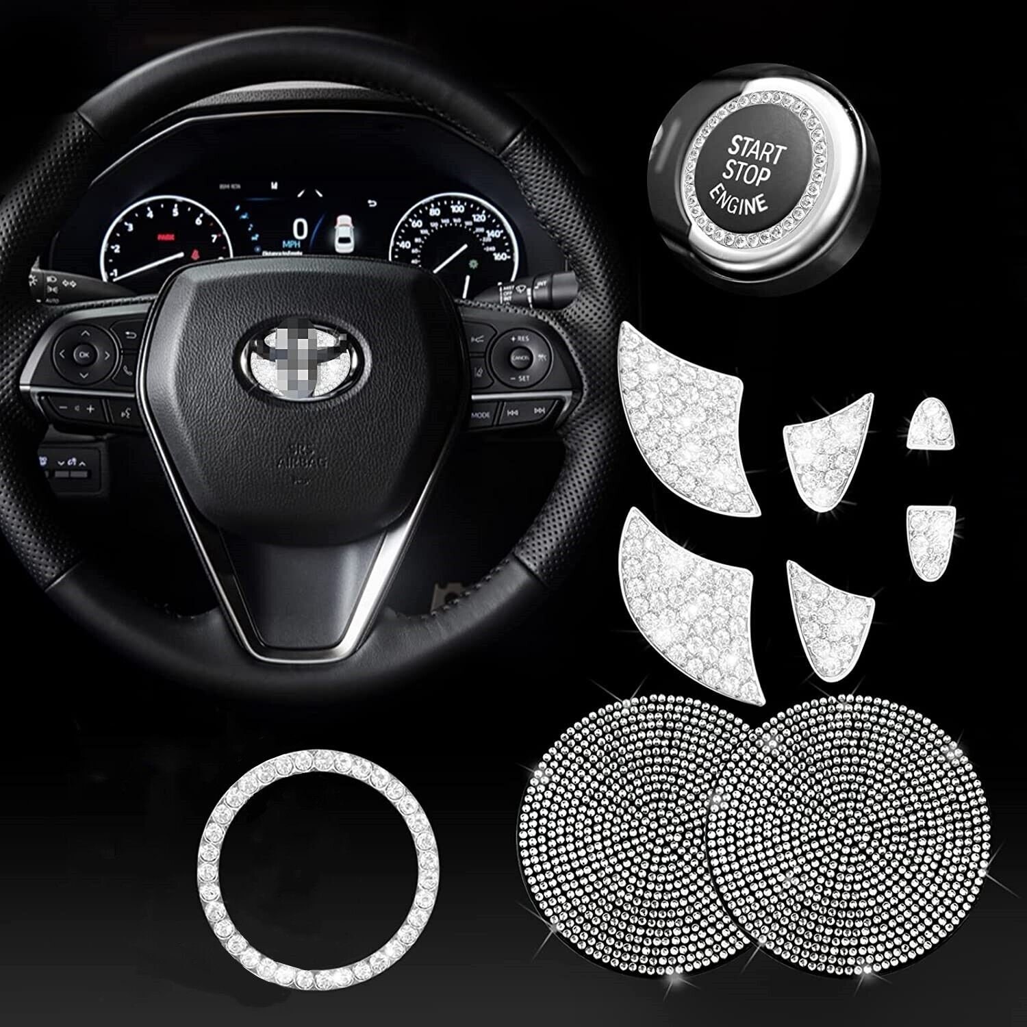 Bling Car Accessories Set for Women, Bling Steering Indonesia