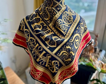Rochas Designer Vintage Silk Scarf