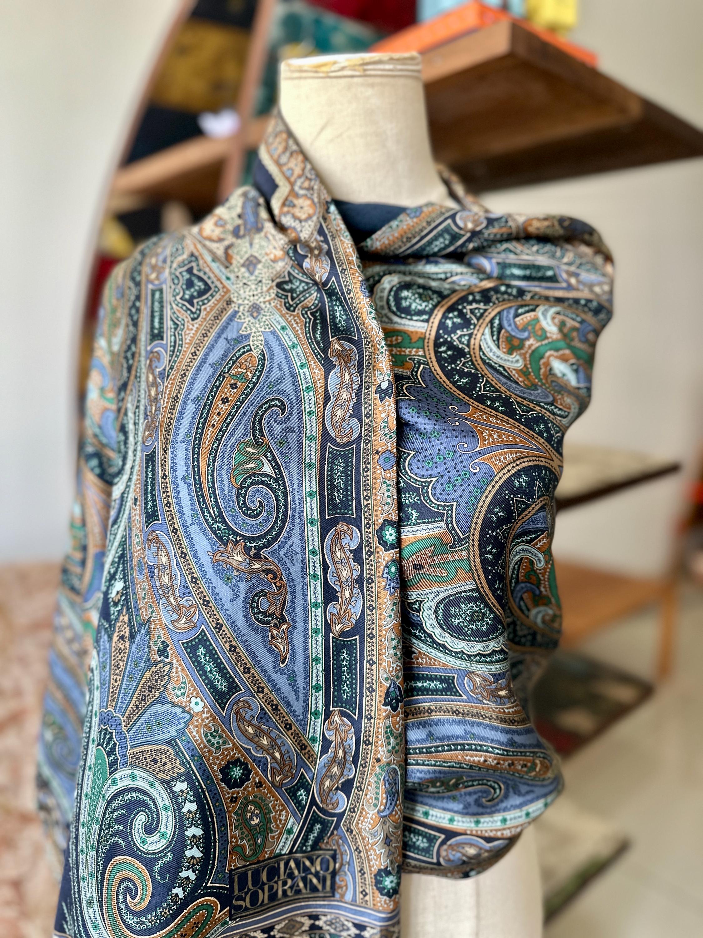 Vintage LUCIANO SUPRANI Long Silk Scarf - Etsy