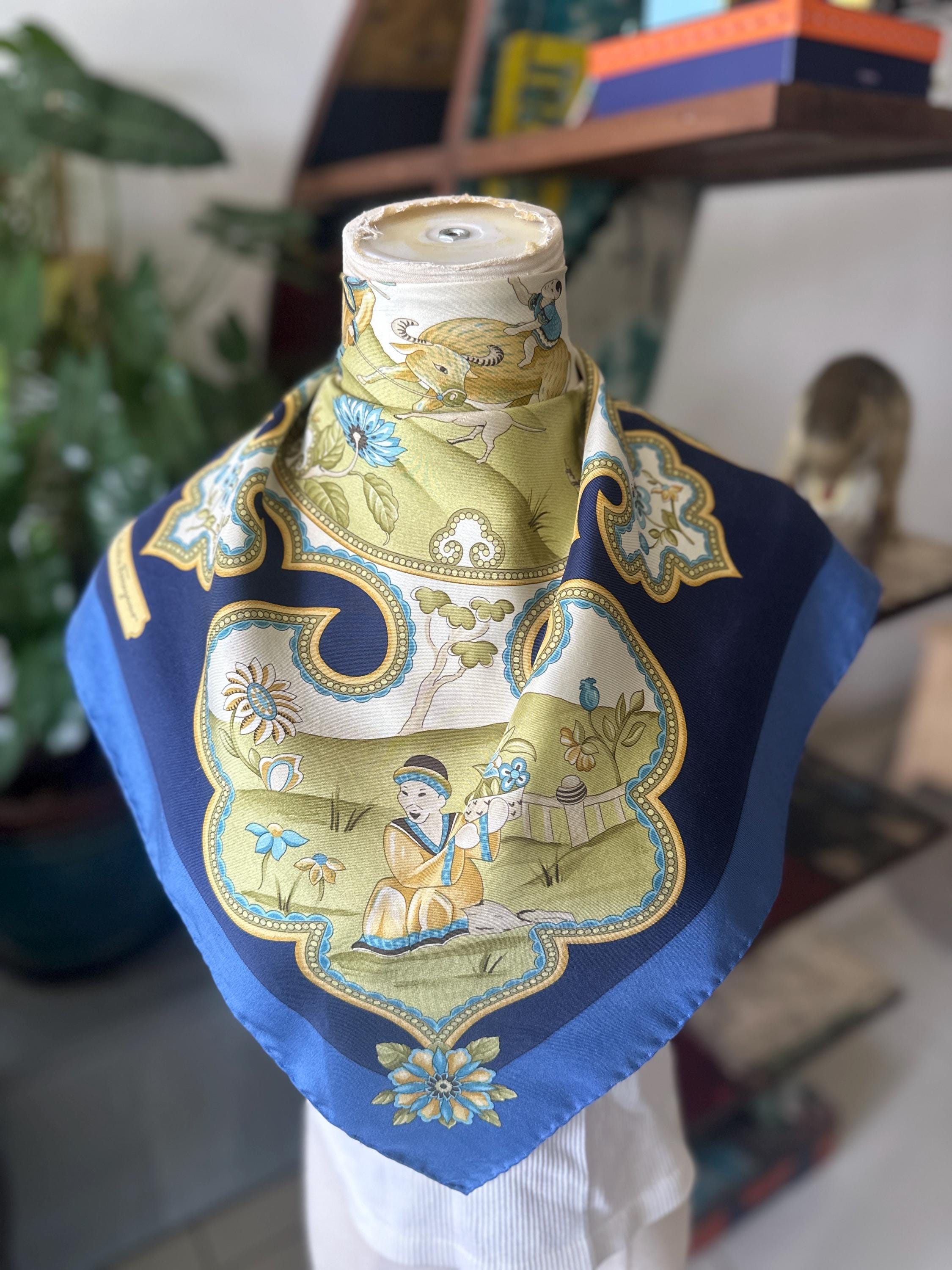 Salvatore Ferragamo Vintage Scarf - Etsy