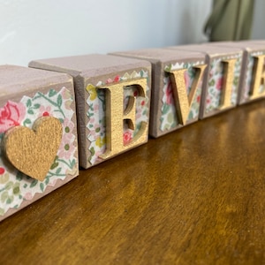 Personalised wooden name blocks
