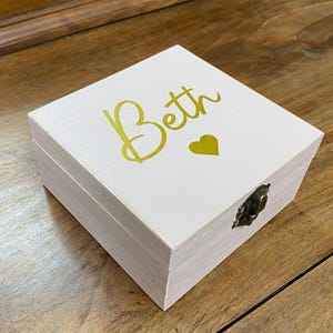 Personalised jewellery trinket keepsake box
