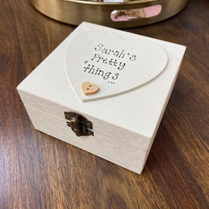 Personalised jewellery trinket keepsake box
