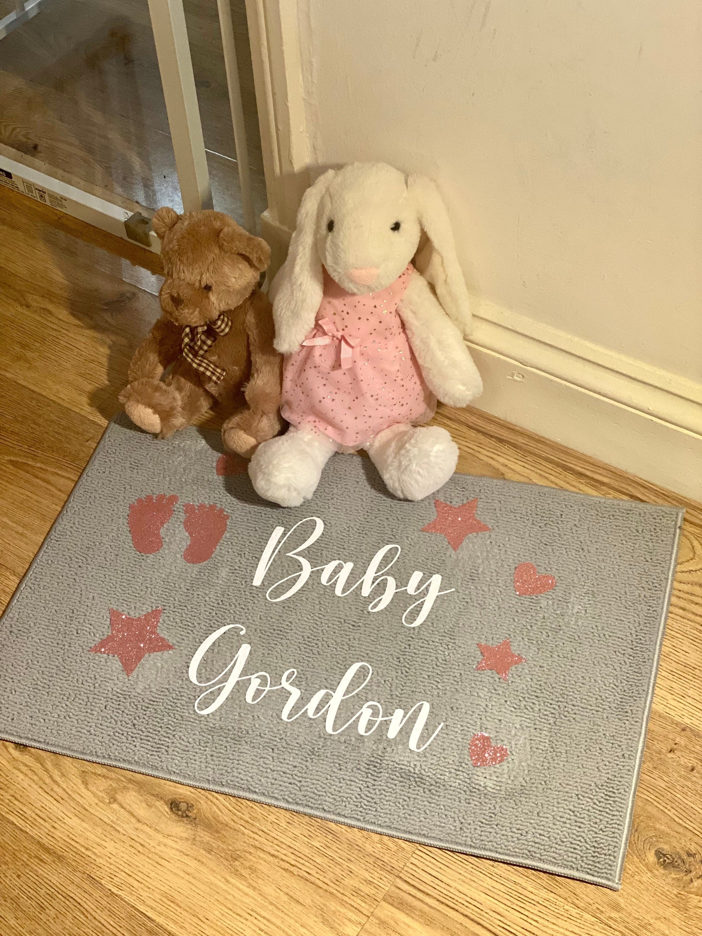 Baby Name Rug/ Bedroom/Bathroom Rug personalised rug Etsy