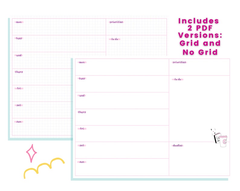 Weekly Planner Printable PDF | Digital Download | Undated Digital ...