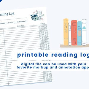 Cute Reading Log Template ~ Reading Raccoon ~ Digital Download ~ Aesthetic Reading Tracker Printable A4 Size