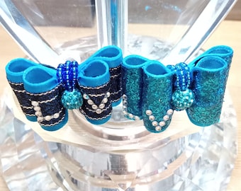 Strass Initial Hundeschleife: Add-on Monogramm Haustier Haarschleife