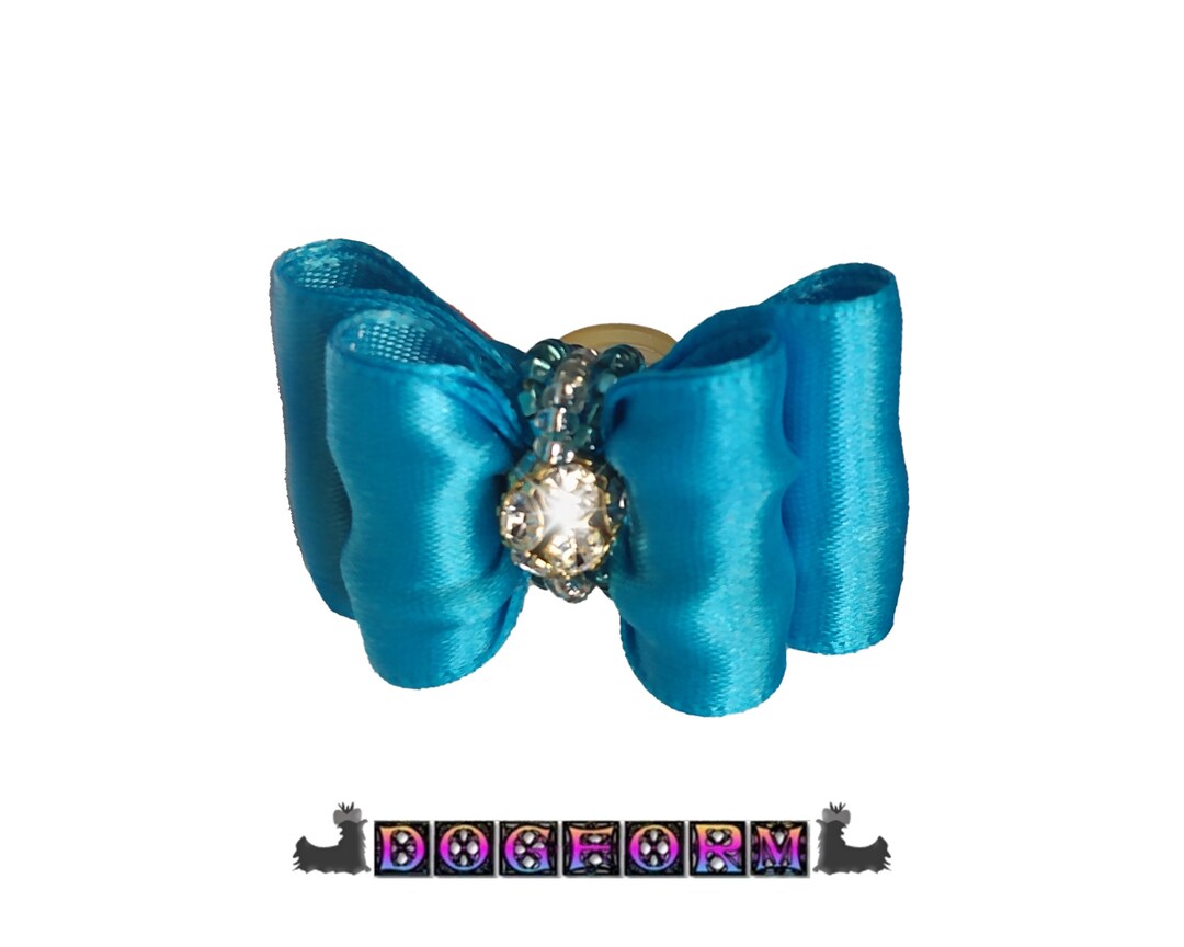Customized Satin Dog Bow Small Dog Hair Bow Yorkie Shih Tzu Etsy