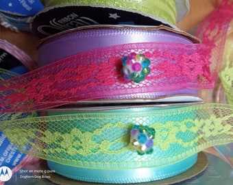 Honeycomb Lace RAINBOW AB Cubic Zirconia Dog Bow, Dogform CZ Bow, Summer Dog Hair Bows, Yorkie Shih Tzu Maltese Bow, Biewer Terrier Bows