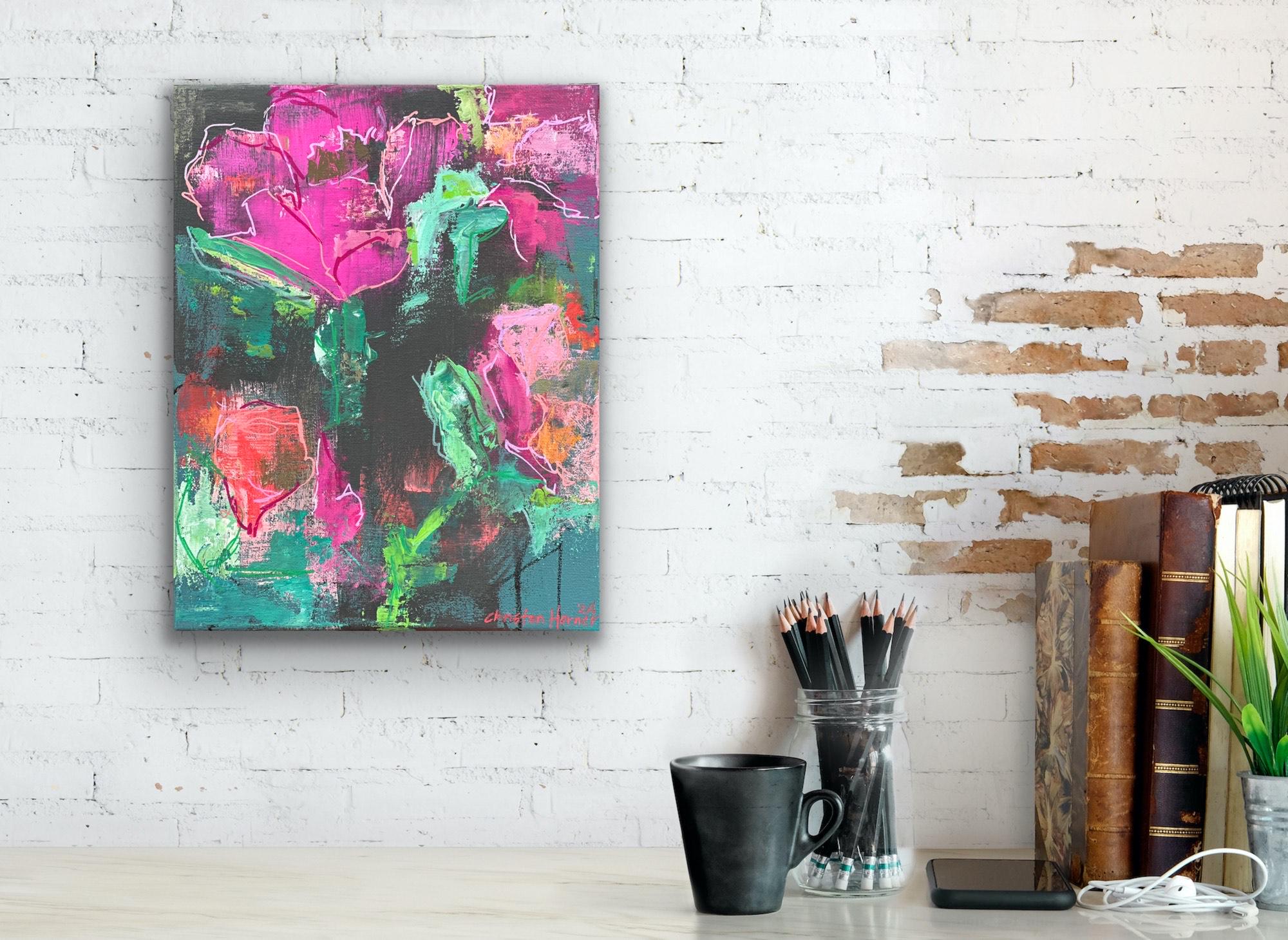 Trigger, Abstract Painting, Original Print, Abstract Floral Artwork ...