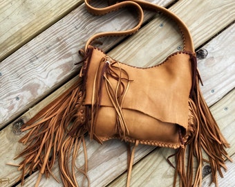 leather fringe tote