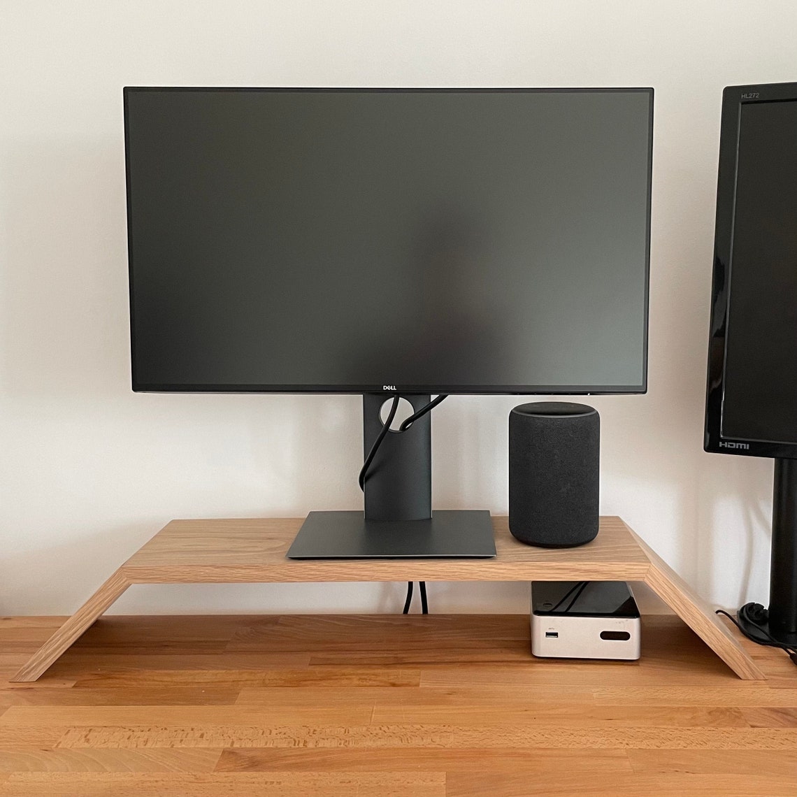 Solid Oak Monitor Stand Etsy