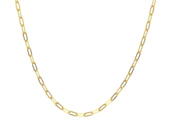 18ct Gold Vermeil Paperclip Link Chain Necklace – Sterling Silver