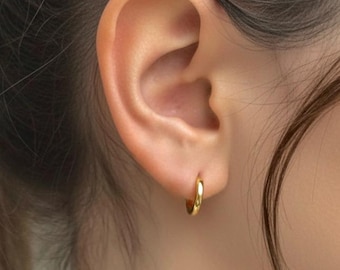 18kt gouden vermeil knuffeloorbellen – sterlingzilveren oorringen, 10 mm