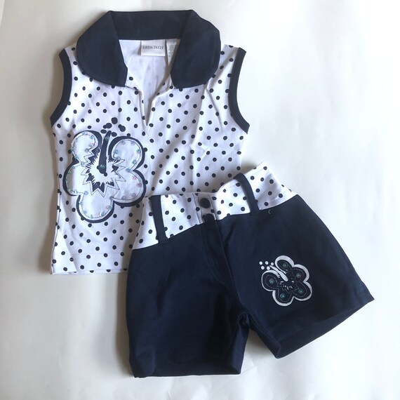 Girls two piece shorts set/ 2 piece set/ polka do… - image 6