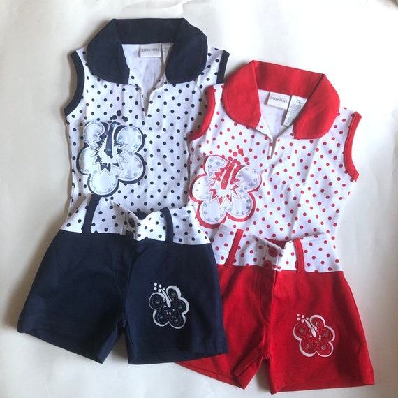 Girls two piece shorts set/ 2 piece set/ polka do… - image 1