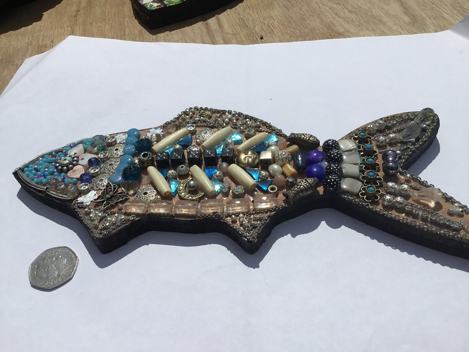 Quirky old recycled jewellery fish. Handmade individual Etsy