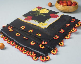 Turkish Floral Lace Scarf Cotton Vintage Easter Mothers Day Gift Mom