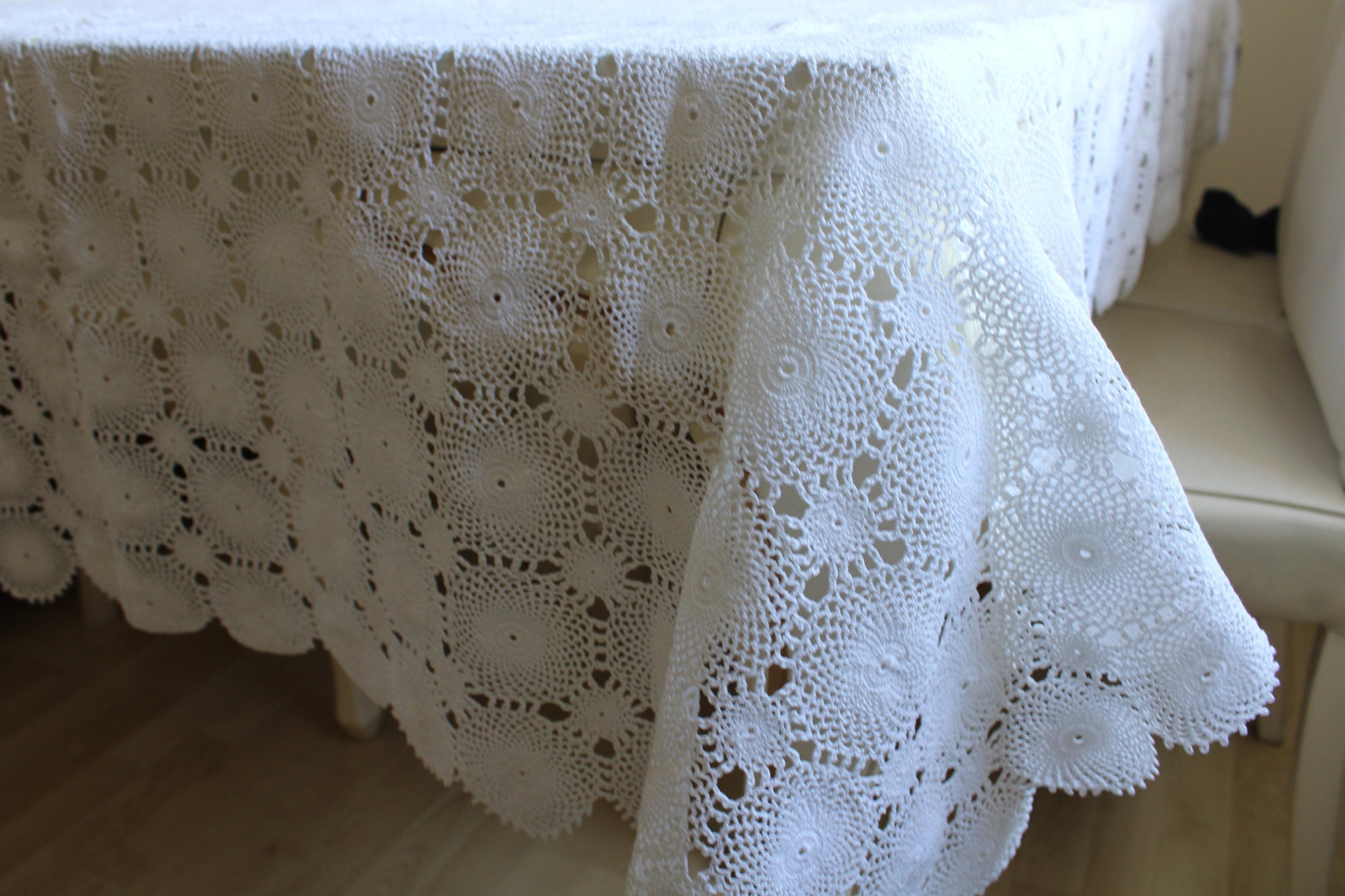 Crochet Lace Rectangular Tablecloth Vintage Crochet - Etsy