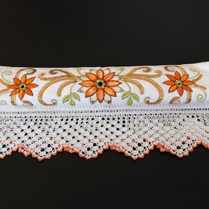 Lace Embroidered Hand Face Towel,  Vintage Bath Towel, Turkish Hand Face Towel, Handmade Lacy Towel, Vintage Towel, Toilet Accessory Towel