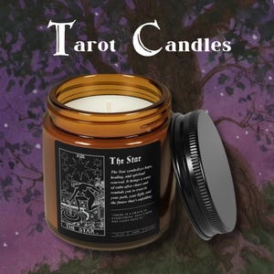Tarot Candles I Spiritual Candles I Organic Candles I Ritual Candles I Custom Tarot Candle I 4oz Candles