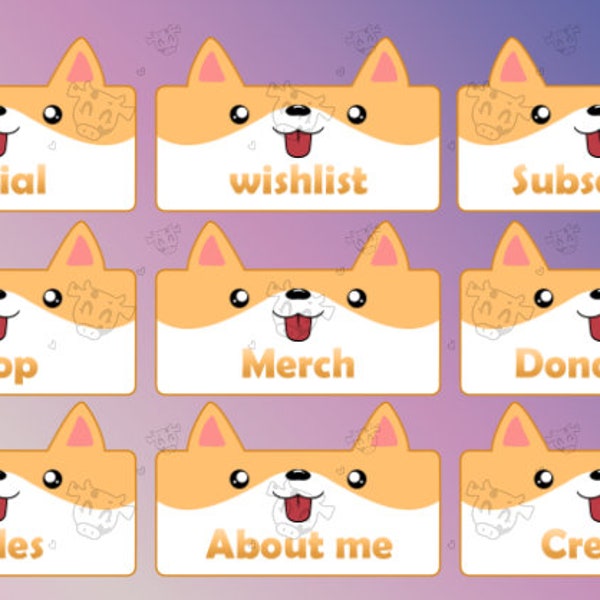 11x Shiba-Inu, Drag&Drop, Twitch-Panel