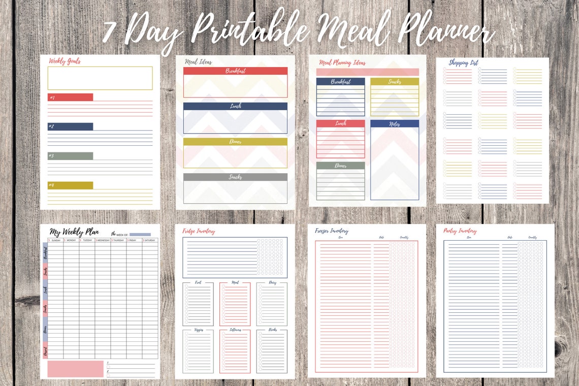 7 day printable meal planner - frameserg