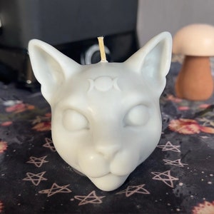 Triple Moon Cat Candle