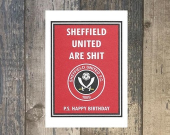 censored Cards Birthday Cards Card#32 Birthday Greeting Card Gift Sheffield Wednesday,Offensive Funny Birthday Cards Hand Made Cards