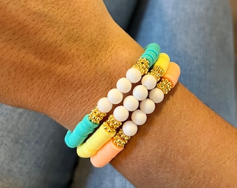 Heishi pearl bracelet for women, FIJI model