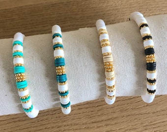 Bracelet personnalisé perles Heishi pour femme, modèle RITA