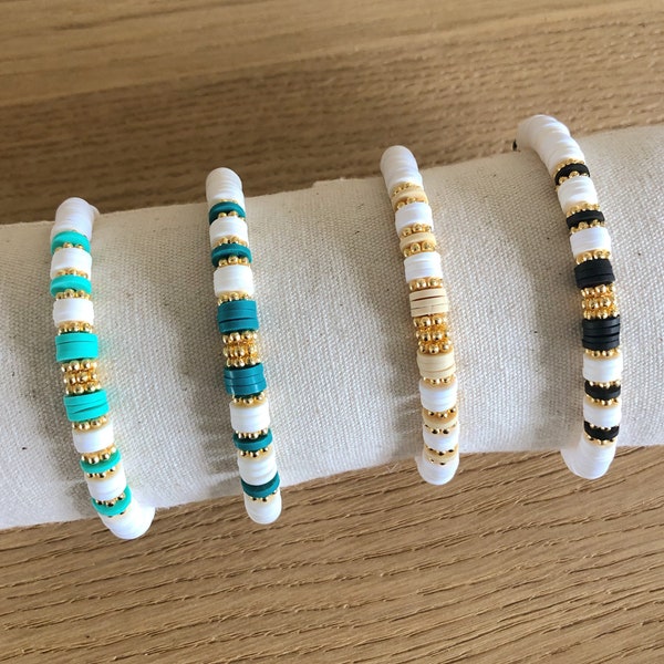 Bracelet personnalisé perles Heishi pour femme, modèle RITA