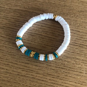 Personalized Heishi pearl bracelet for women, RITA model image 4