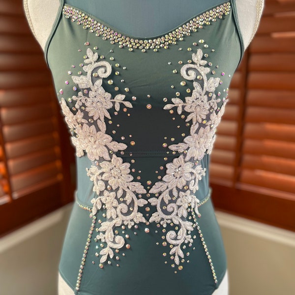 AM Dance Costume Pine Green Leotard