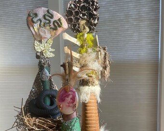 Mother Maiden Crone Art Doll Set, Mixed Media, Assemblage Art Dolls