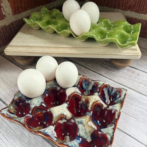 Ceramic egg tray, countertop egg holder