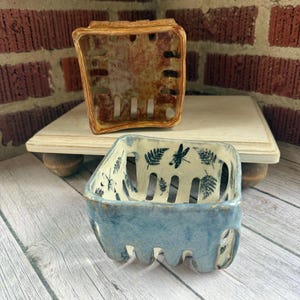 Ceramic Berry Basket: Handmade Fruit Bowl (16 oz)