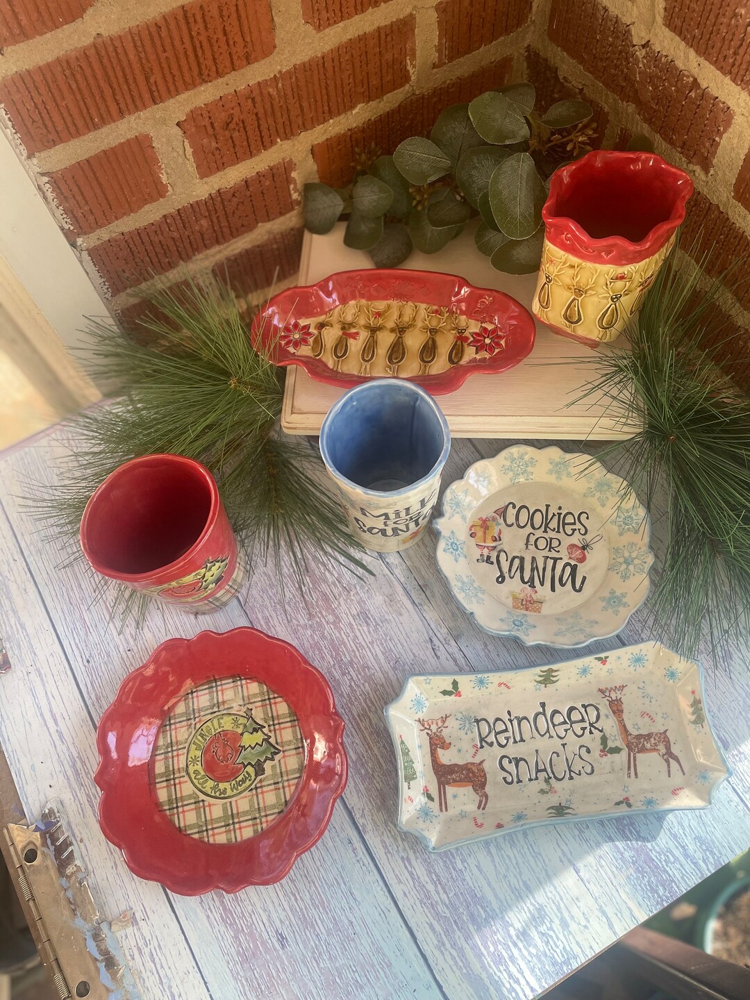Christmas Plate and Cup Set Etsy
