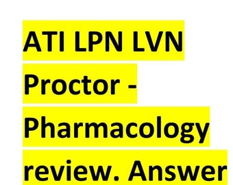 Revisión de farmacología de ATI LVN LPN Proctor