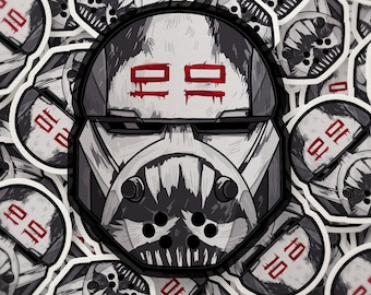 Sticker casque de naufrageur - Sticker vinyle Star Wars Bad Batch Clone Force 99 pour ordinateurs portables et bouteilles d'eau