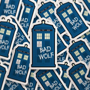 Bad Wolf TARDIS Sticker: Doctor Who Vinyl Decal