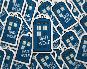 Bad Wolf TARDIS Sticker: Doctor Who Vinyl Decal
