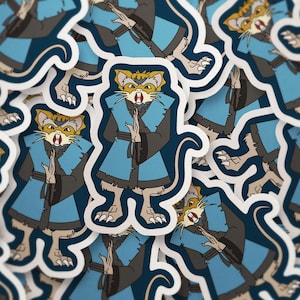 Raticate Master Splinter Mashup Sticker: Ninja Rat Anime Art