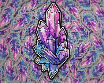 Holographic Crystal Vinyl Sticker: Witchy Gemstone Art