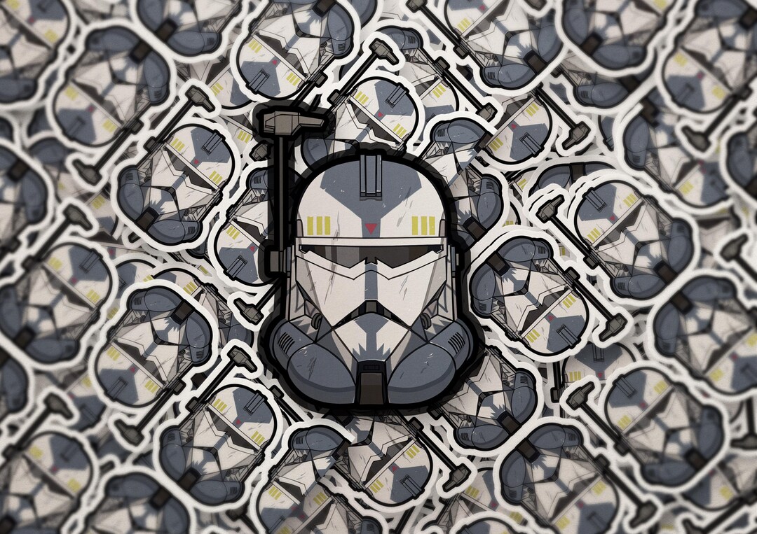 Sticker Commande Commander Wolffe Helmet Sticker – Star Wars Wolfpack Clone Wars Vinyl ...